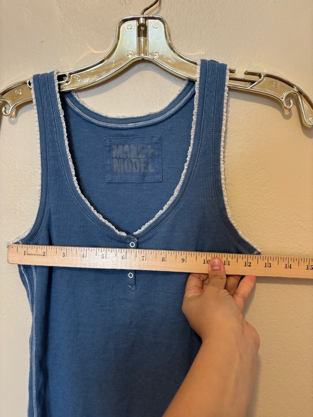 Make + Model Indigo Ribbed Tank with Contrast Trim - Picture 3 of 3